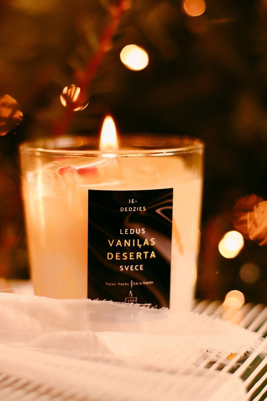 Ledus Vaniļas Deserta Svece